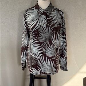 Tommy Bahama Brown and green Palm Print Shirt